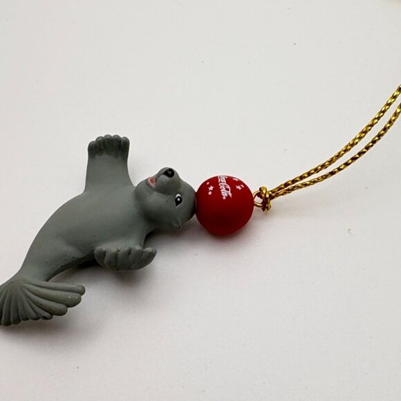 Vintage Coca-Cola Gray Seal Christmas Tree Ornament With Red Ball 1998 - Picture 4 of 6